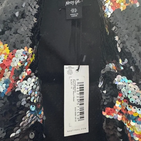 Nasty Gal Multicolor Sequin Blazer - Picture 2 of 4